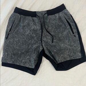 lululemon athletica Black and Gray Athletic Shorts